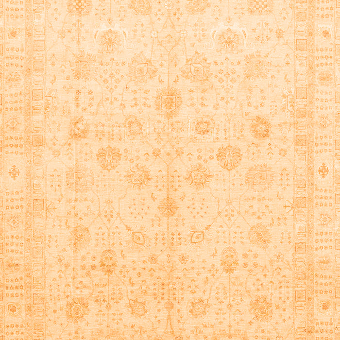 Machine Washable Oriental Orange Traditional Area Rugs, wshabs3677org