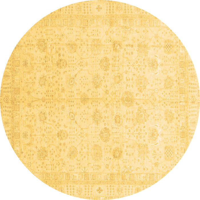 Round Machine Washable Oriental Brown Traditional Rug, wshabs3677brn