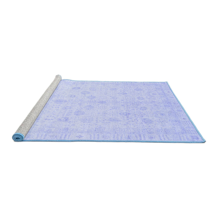 Sideview of Machine Washable Oriental Blue Traditional Rug, wshabs3677blu