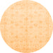 Round Oriental Orange Traditional Rug, abs3677org