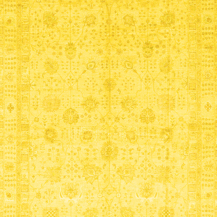 Machine Washable Oriental Yellow Traditional Rug, wshabs3677yw