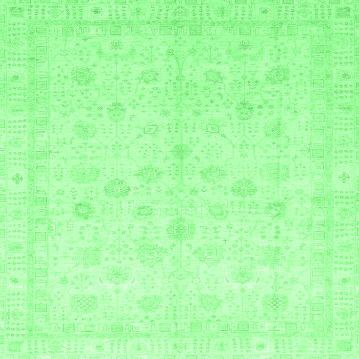 Square Machine Washable Oriental Emerald Green Traditional Area Rugs, wshabs3677emgrn