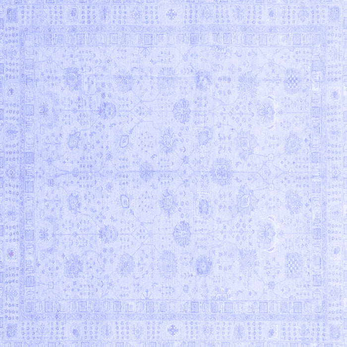 Square Machine Washable Oriental Blue Traditional Rug, wshabs3677blu