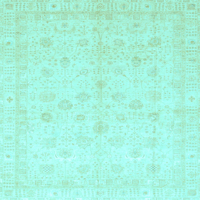 Square Machine Washable Oriental Light Blue Traditional Rug, wshabs3677lblu