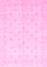 Machine Washable Oriental Pink Traditional Rug, wshabs3677pnk