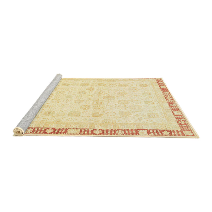 Sideview of Machine Washable Abstract Yellow Rug, wshabs3678
