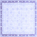 Square Machine Washable Oriental Blue Traditional Rug, wshabs3678blu