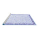 Sideview of Machine Washable Oriental Blue Traditional Rug, wshabs3678blu