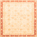 Square Oriental Orange Traditional Rug, abs3678org