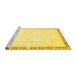 Sideview of Machine Washable Oriental Yellow Traditional Rug, wshabs3678yw