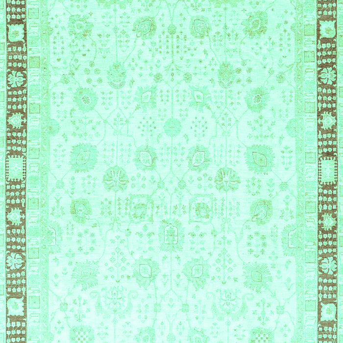 Machine Washable Oriental Turquoise Traditional Area Rugs, wshabs3678turq