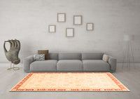 Machine Washable Oriental Orange Traditional Rug, wshabs3678org