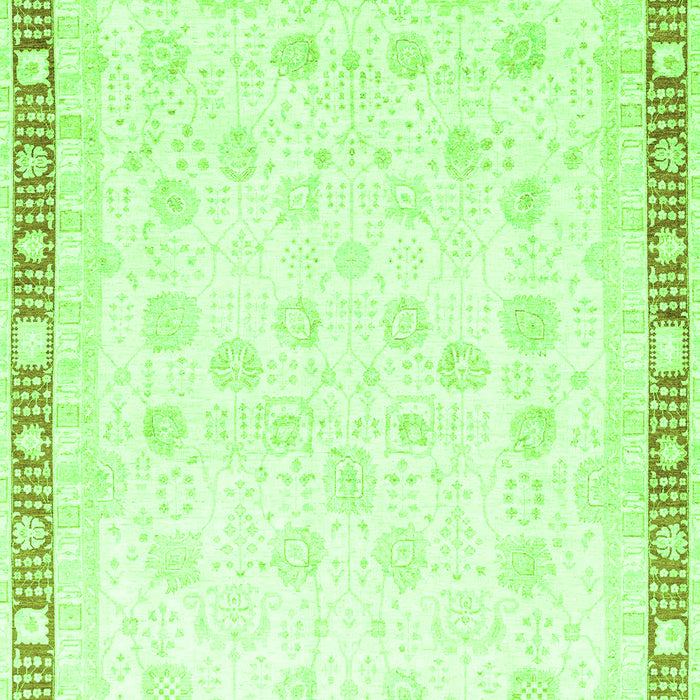 Machine Washable Oriental Green Traditional Area Rugs, wshabs3678grn