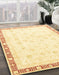 Abstract Yellow Oriental Rug in Family Room, abs3678