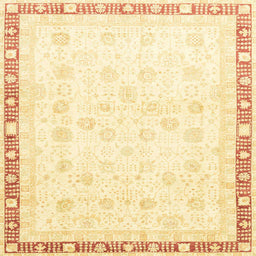 Square Abstract Yellow Oriental Rug, abs3678