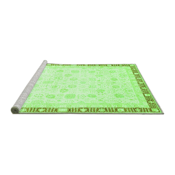 Sideview of Machine Washable Oriental Green Traditional Area Rugs, wshabs3678grn