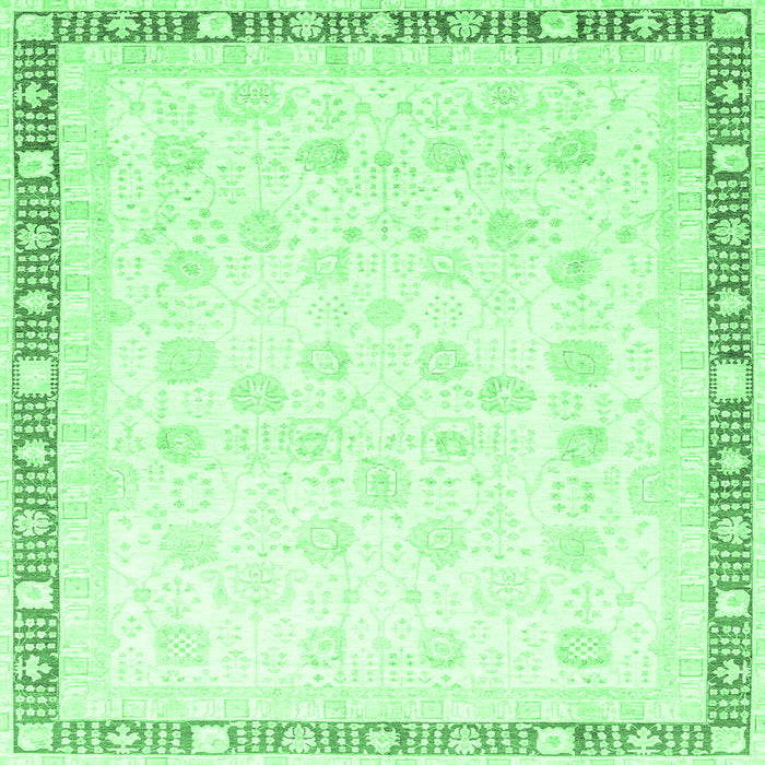 Square Oriental Emerald Green Traditional Rug, abs3678emgrn