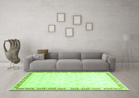 Machine Washable Oriental Green Traditional Rug, wshabs3678grn