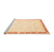 Sideview of Machine Washable Oriental Orange Traditional Area Rugs, wshabs3678org