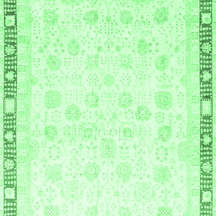 Machine Washable Oriental Emerald Green Traditional Area Rugs, wshabs3678emgrn