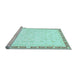 Sideview of Machine Washable Oriental Light Blue Traditional Rug, wshabs3678lblu