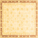 Square Machine Washable Oriental Brown Traditional Rug, wshabs3678brn