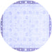 Round Oriental Blue Traditional Rug, abs3678blu