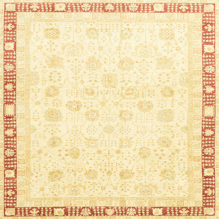 Square Machine Washable Abstract Yellow Rug, wshabs3678