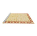 Sideview of Machine Washable Abstract Sun Yellow Rug, wshabs3679