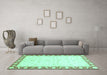 Machine Washable Abstract Turquoise Modern Area Rugs in a Living Room,, wshabs3679turq