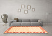 Machine Washable Abstract Orange Modern Area Rugs in a Living Room, wshabs3679org