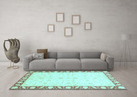 Machine Washable Abstract Light Blue Modern Rug, wshabs3679lblu