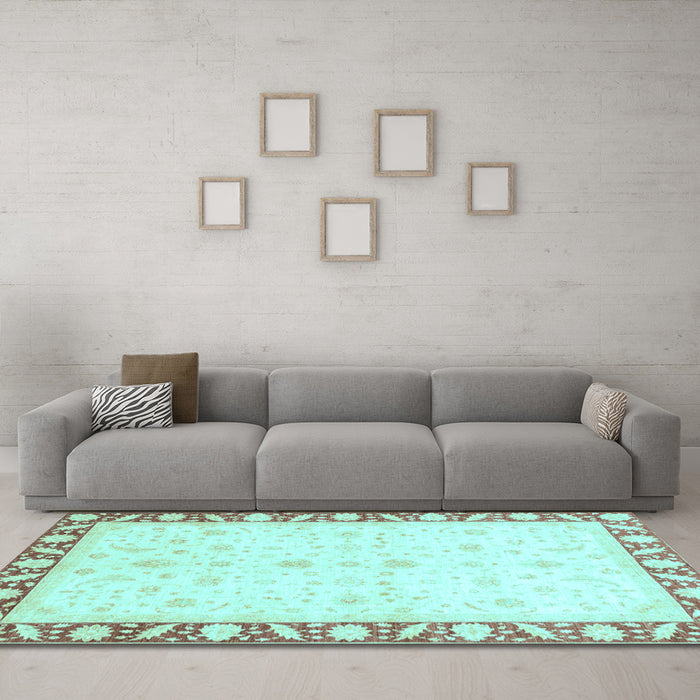 Machine Washable Abstract Light Blue Modern Rug in a Living Room, wshabs3679lblu