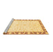 Sideview of Machine Washable Abstract Brown Modern Rug, wshabs3679brn