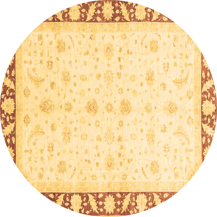 Round Abstract Brown Modern Rug, abs3679brn