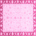 Square Abstract Pink Modern Rug, abs3679pnk