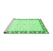 Sideview of Machine Washable Abstract Emerald Green Modern Area Rugs, wshabs3679emgrn