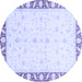 Round Abstract Blue Modern Rug, abs3679blu