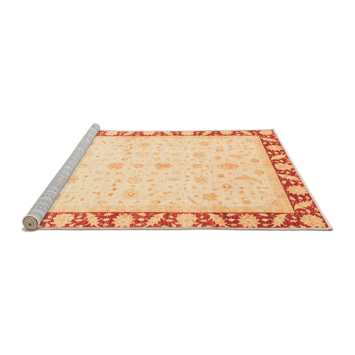 Sideview of Machine Washable Abstract Orange Modern Area Rugs, wshabs3679org