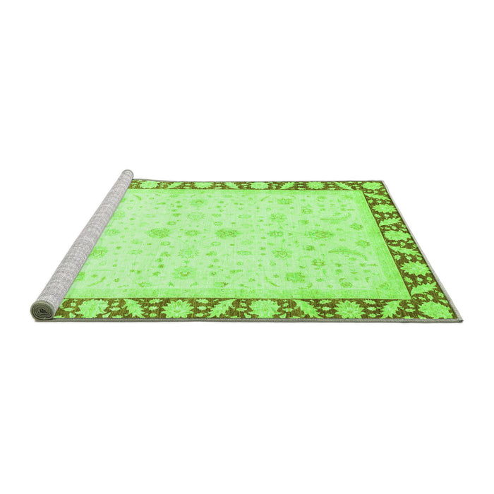Sideview of Machine Washable Abstract Green Modern Area Rugs, wshabs3679grn
