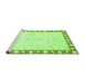 Sideview of Machine Washable Abstract Green Modern Area Rugs, wshabs3679grn