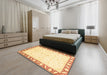 Machine Washable Abstract Sun Yellow Rug in a Bedroom, wshabs3679