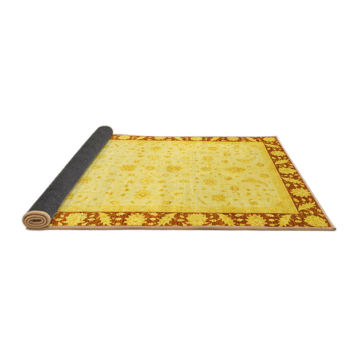Sideview of Abstract Yellow Modern Rug, abs3679yw