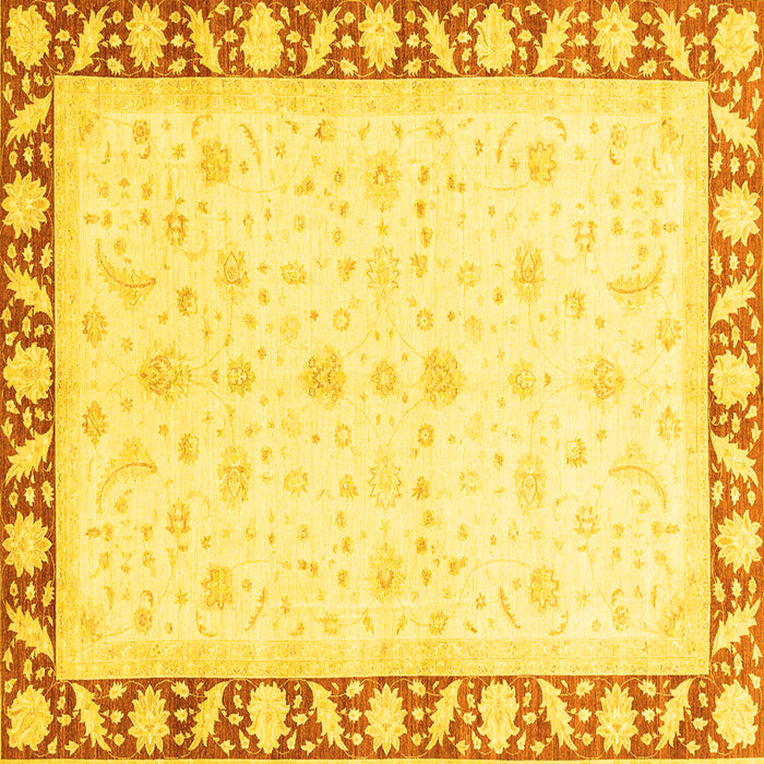 Square Abstract Yellow Modern Rug, abs3679yw