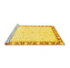 Sideview of Machine Washable Abstract Yellow Modern Rug, wshabs3679yw