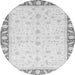 Round Abstract Gray Modern Rug, abs3679gry