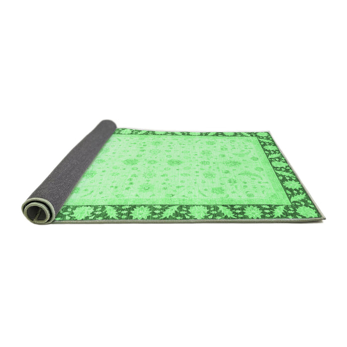 Sideview of Abstract Emerald Green Modern Rug, abs3679emgrn