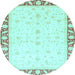 Round Machine Washable Abstract Light Blue Modern Rug, wshabs3679lblu