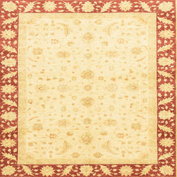 Square Machine Washable Abstract Sun Yellow Rug, wshabs3679
