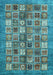 Machine Washable Abstract Light Blue Modern Rug, wshabs367lblu